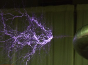 Plasma-filaments constrain the plasma filaments in an electrical discharge from a  Tesla coil